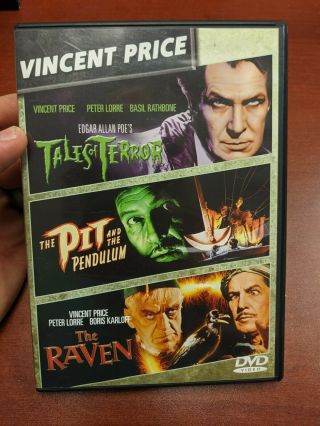 The Raven / The Pit And The Pendulum / Tales Of Terror Rare 3 Movie Dvd Oop
