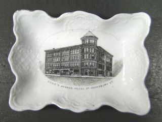 Rare Porcelain Howe’s Avenue St Johnsbury Vt E W Randall Pin Dish Souvenir