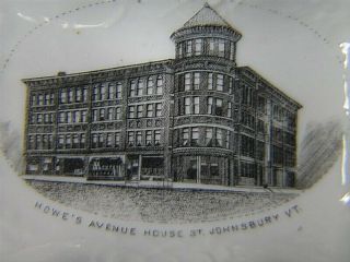 Rare Porcelain Howe’s Avenue ST JOHNSBURY VT E W Randall Pin DISH Souvenir 2