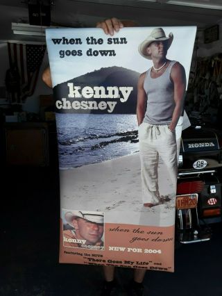 Kenny Chesney Promo Vinyl Banner Poster - Rare - 2 Sided 2003 Sun Goes