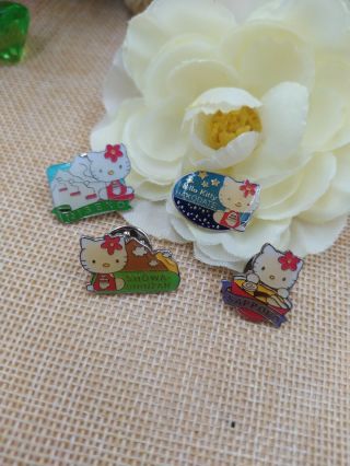 Sanrio Hello Kitty Enamel Pin Vintage Japan Rare 2001 Set Of 4