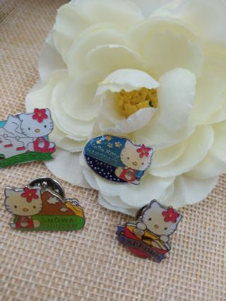 Sanrio Hello Kitty Enamel Pin Vintage Japan Rare 2001 Set of 4 2