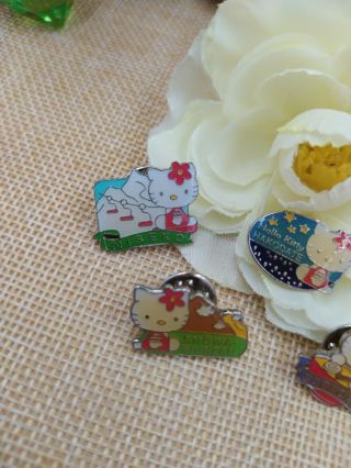 Sanrio Hello Kitty Enamel Pin Vintage Japan Rare 2001 Set of 4 3