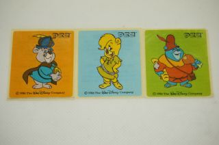 Rare Pez Stickers From Spain,  1986 Walt Disney Company,  Gummi Bears