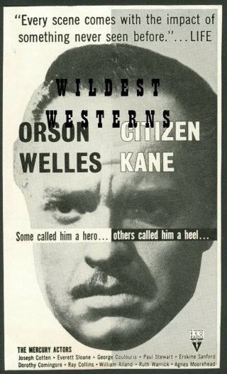 Orson Welles Ad Citizen Kane Vintage Photo Rare