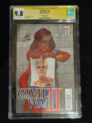 Civil War Ii 0 Cgc 9.  8 Signed By Phil Noto Rare Limited Release Noto Variant