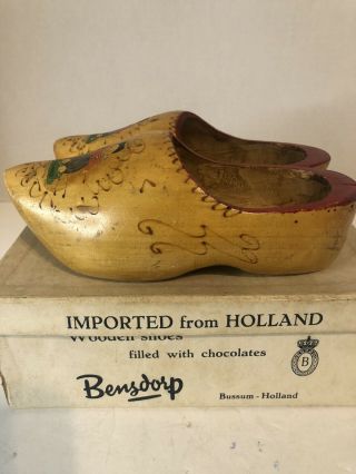Rare Wooden Shoes Imported From Holland.  Originally Filled W/bensdorp Chocolate