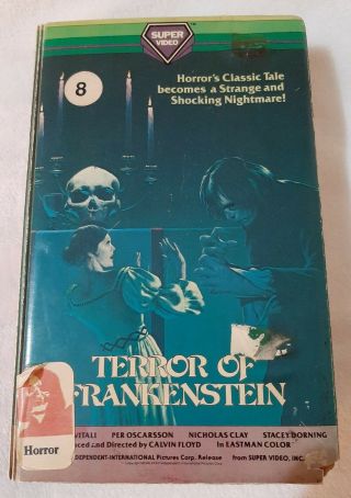 Terror Of Frankenstein Vhs Horror Video Clamshell Big Box Cult Gore Rare