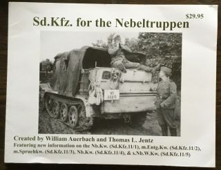 Sd.  Kfz.  For The Nebeltruppen,  Rare Out Of Print Book From Panzerwrecks,  Jentz