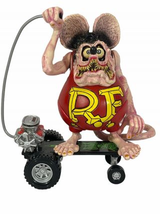 Vtg Rare 1999 Ed Roth 6” Rat Fink Figure On Skateboard Jonzo Sideshow Toy Skate