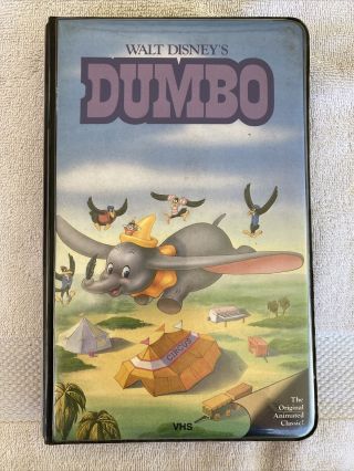 Dumbo Rare Oop 1985 Disney Black Diamond Black Padded Clamshell Pink Cover Vhs