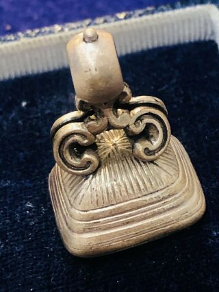 Antique Early Victorian Rolled Gold Fob Seal / Pendant Rare Collectible Citrine