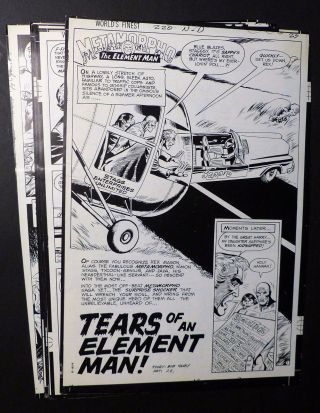 Metamorpho Rare 1973 Production Art Proof Pages Complete Story