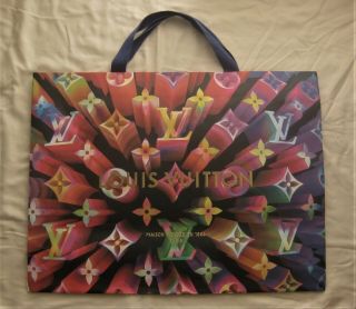 Rare Large 24 " X 18 " Authentic Louis Vuitton Colorful 3 - D Graphics Shopping Bag