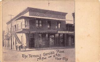 Fl - 1900’s Rare Florida Garcia’s Place On Seventh Avenue Ybor City In Tampa Fl