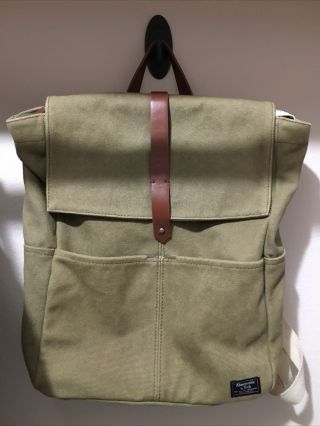 Rare Backpack By Abercrombie & Fitch,  Olive Green Canvas