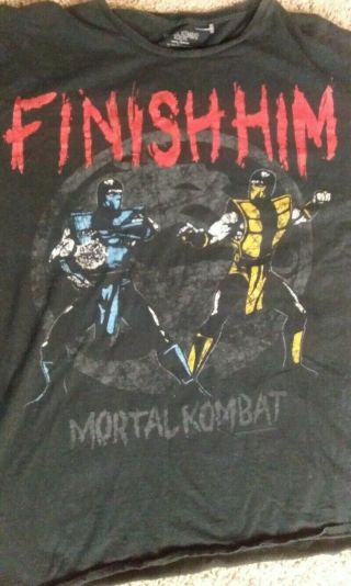 Mortal Kombat Shirt Vintage Size XL Very Rare 2