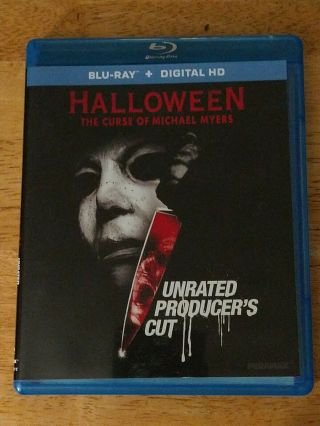 Halloween 6 The Curse Of Michael Myers Unrated Producer’s Cut Blu Ray,  Oop,  Rare