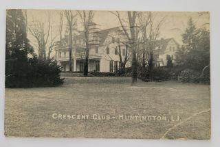 Rare Huntington Ny Long Island York Crescent Club Golf Rppc Photo Postcard