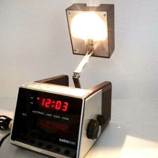 Vtg Electro Brand 4703 Alarm Clock Radio W/reading Lamp Light 1970s Rare