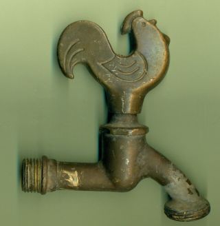 Rare Faucet Copper Vintage With Rooster