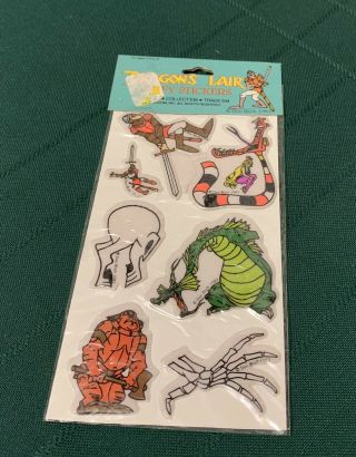 Vtg Rare 1983 Don Bluth Dragons Lair Puffy Stickers Magicom Inc