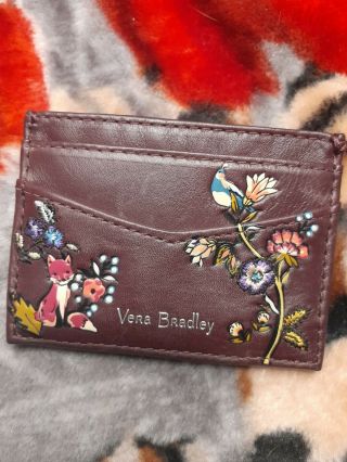 Vera Bradley Card Case Mulled Wine Foxwood Rare