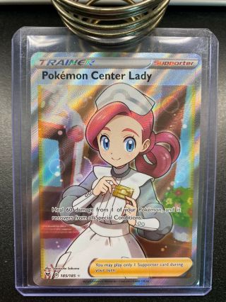 Pokemon Center Lady Full Art - Pokemon Vivid Voltage 185/185 - Ultra Rare - Nm