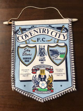 Football Coffer Pennant Coventry City Fa Cup Winners 87 Vintage Memorabilia Rare