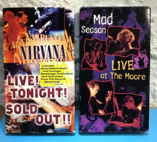 Mad Season Live At The Moore & Nirvana Live Tonight Vhs Tape Rare Nm