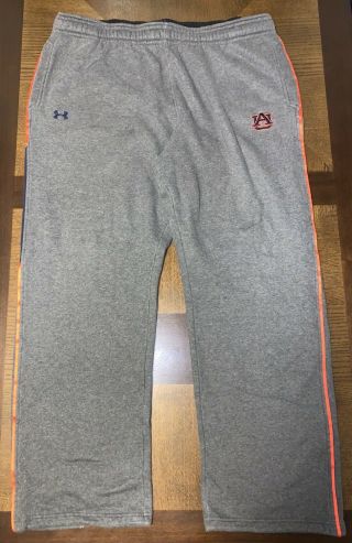 Rare Under Armour Auburn Football Team Issued Fleece Warm - Up Pants 3xl 3x Xxxl