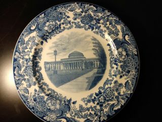 Rare Delft Blue & White Vintage Wedgwood Vintage Plate Mit College Mass England