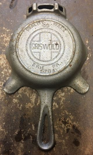 Rare Vintage Griswold Cast Iron No.  570 Skillet Ashtray,  6.  75 "