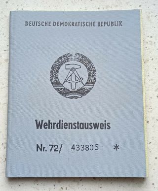 Rare Ddr Nva East German Wehrpass Army Pass Book With Dog Tag Rare Cold War