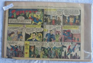 Superman Sunday Strip From The Seattle Times,  December 19,  1943 - Shape Rare