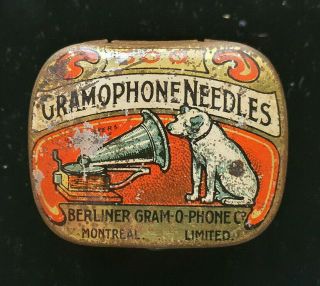 Phonograph Gramophone Needle Tin 6 Rare Canadian Hmv