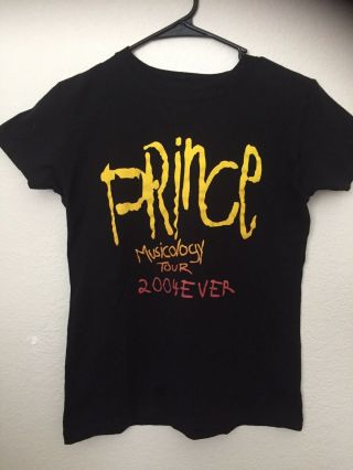 Prince Musicology Tour Women T - Shirt Sz M Black 2004ever The Artist Vintage Rare
