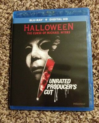 Halloween 6 The Curse Of Michael Myers Unrated Producer’s Cut Blu Ray Oop Rare