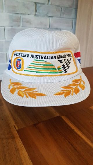 White Vintage Rare Australian Formula 1 Grand Prix Fosters Hat