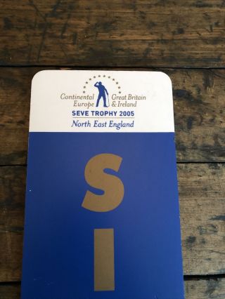 Authentic Seve Trophy 2005 Wynyard Golf Club Silence Paddle Rare Collectible