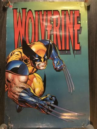 Wolverine Poster Marvel Comics Vintage 1994 Yellow Blue Costume 23 X 35 Rare