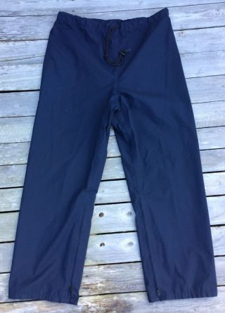 Rare 10x Gore Tex Navy Blue Waterproof Rainwear Nylon Pants Trousers Men 