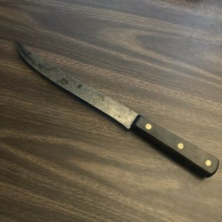 Vintage Sabatier 9” High Carbon Steel Carving Slicing Chef Knife Wood Rare