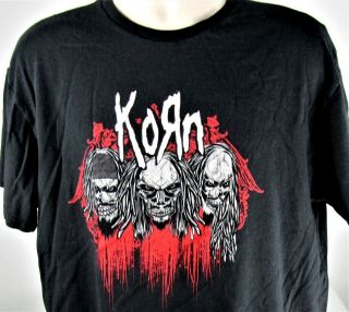 Vintage Korn T - Shirt X - Large Rare Shrunken Heads Rap Metal Band Concert Tour