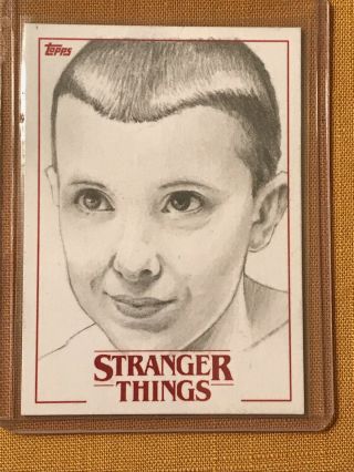 Topps Stranger Things Eleven Sketch Card David Dabila Art Card Rare 1/1