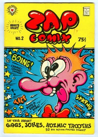 Rare 1968 Zap Comix No.  2 Apex Novelties Early Robert Crumb & Rick Griffin