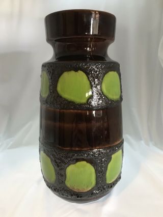 German Scheurich Pottery Fat Lava Glaze Vase W.  Germany Vintage Mcm 242 - 22 Rare