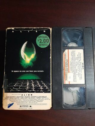 Alien Vhs 1980 Magnetic Video Release Rare Rough Shape Please See Pictures