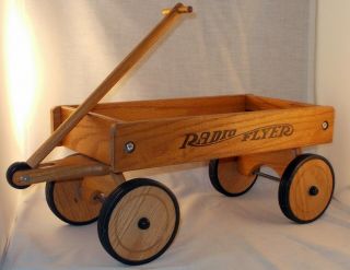Rare " Little Classic " Radio Flyer Wood Wagon 9303 Liberty Coaster Toy