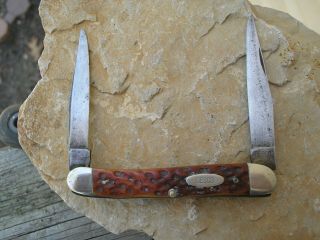 Rare Vintage Italian Gesco Bovine Jig Bone Muskrat Knife